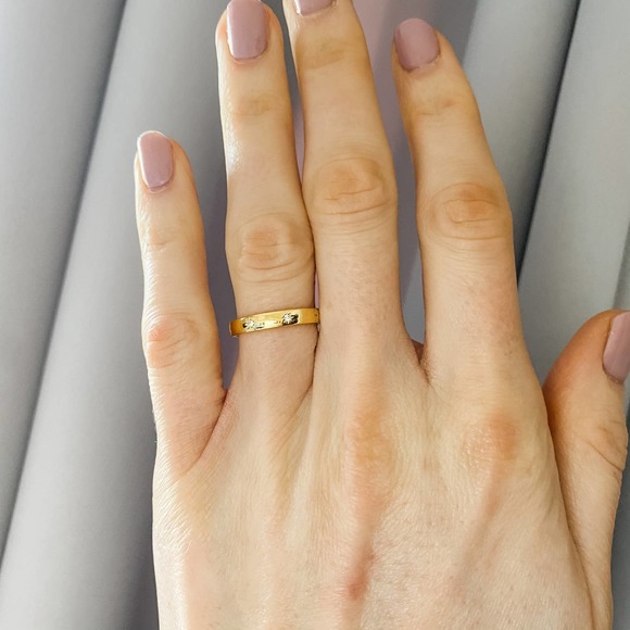 Gold 925 Sterling Sun CZ Diamond Ring - Picture 2 of 9